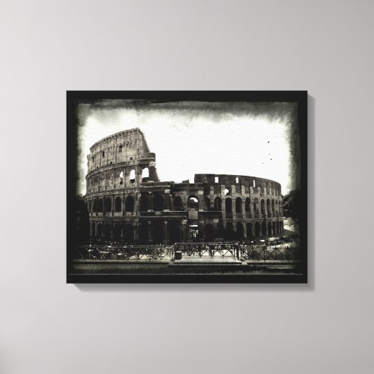Colosseum in Black and White Canvas Afdruk (Voorkant)