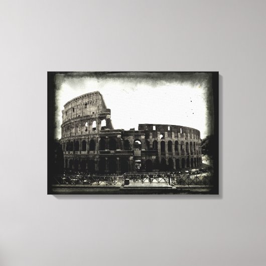 Colosseum in Black and White Canvas Afdruk (Voorkant)