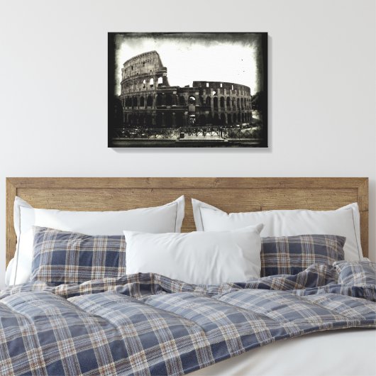 Colosseum in Black and White Canvas Afdruk (Insitu (Slaapkamer))