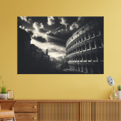 Colosseum in zwart wit - tijdloze Romeinse elegant Canvas Afdruk (Insitu (Woonkamer))