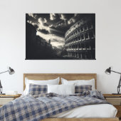 Colosseum in zwart wit - tijdloze Romeinse elegant Canvas Afdruk (Insitu (Slaapkamer))