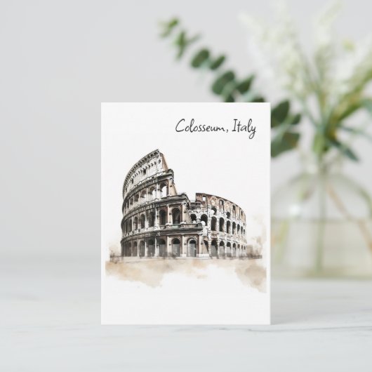Colosseum, Italië schets Briefkaart (Staand voorkant)