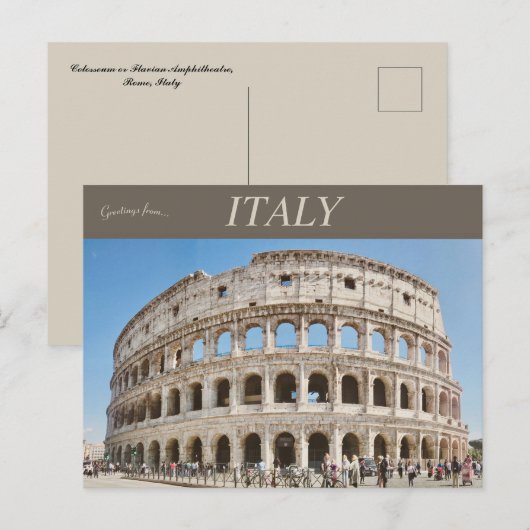 Colosseum of Flavian Amphitheater in Rome Italië Briefkaart (Voorkant / Achterkant)