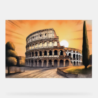 Colosseum oud Romeins amfitheater tijdens gouden Acryl Bord