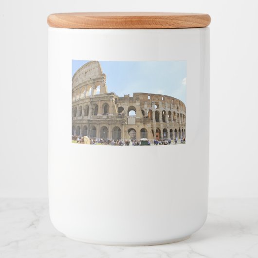 Colosseum Rome Fotografie Voedselcontainer Etiket (Voorkant)