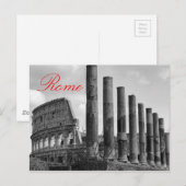 Colosseum Rome Italiaanse reisfoto zwart-wit Briefkaart (Voorkant / Achterkant)