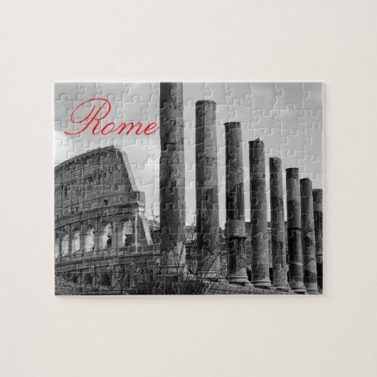 Colosseum Rome Italiaanse reisfoto zwart-wit Legpuzzel (Horizontaal)