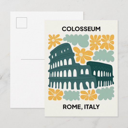 Colosseum Rome Italië abstracte reizen bloemsierku Briefkaart (Voorkant / Achterkant)