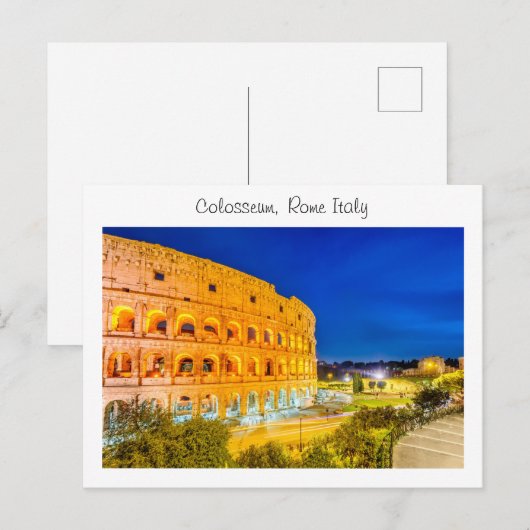 Colosseum - Rome Italië Briefkaart (Voorkant / Achterkant)