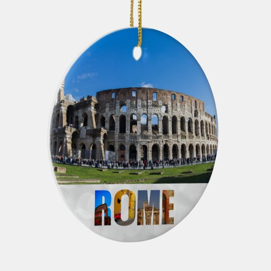 Colosseum Rome Italië Reis met kerstmis Keramisch Ornament (Rechts)