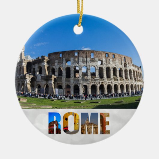 Colosseum Rome Italië Reis met kerstmis Keramisch Ornament (Voorkant)