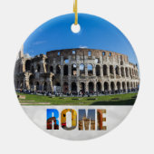 Colosseum Rome Italië Reis met kerstmis Keramisch Ornament (Achterkant)