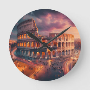 Colosseum Rome Italië Reis Vintage Ronde Klok