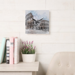 Colosseum Rome Italië Vierkante Klok