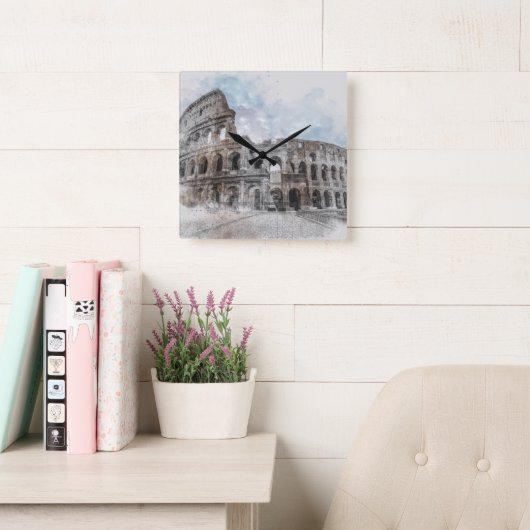 Colosseum Rome Italië Vierkante Klok (Leeskamer)