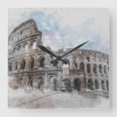 Colosseum Rome Italië Vierkante Klok (Voorkant)