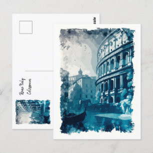 Colosseum Rome Italië Vintage Abstracte Reiskunst Briefkaart