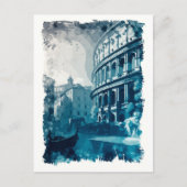 Colosseum Rome Italië Vintage Abstracte Reiskunst Briefkaart (Voorkant)