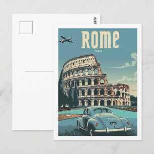 Colosseum Rome Italië Vintage Beroemde Reisplaats Briefkaart