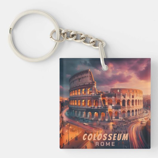 Colosseum Rome Italië Vintage reizen Sleutelhanger (voorkant)