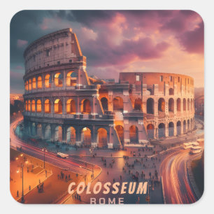 Colosseum Rome Italië Vintage reizen Vierkante Sticker