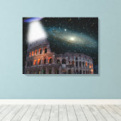 Colosseum Rome Italië voldoet aan ruimte en UFO Canvas Afdruk (Insitu (Houten vloer))