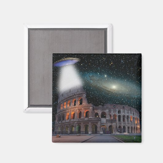 Colosseum Rome Italië voldoet aan ruimte en UFO Magneet (Voorkant / Achterkant)