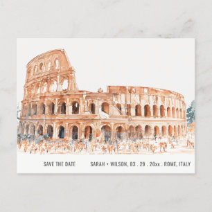 Colosseum Rome Italië Waterverf behalve datum Briefkaart