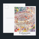 Colosseum Rome Italië Waterverf Schets Hand geteke Briefkaart<br><div class="desc">Colosseum Rome Italië Waterverf Schets Hand getekend Illustratie</div>