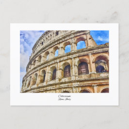 Colosseum Rome, Italië Waterverf Schilderij Briefkaart