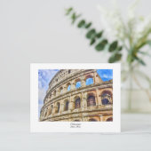 Colosseum Rome, Italië Waterverf Schilderij Briefkaart (Staand voorkant)