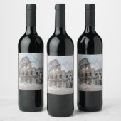 Colosseum Rome Italië Wijnlabel – Oude Italiaanse  Wijn Etiket (Flessen)