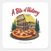  Colosseum Rome & Napolitaanse Pizzakunst Vierkante Sticker (Voorkant)