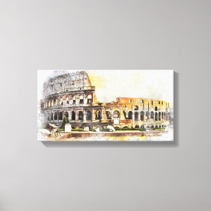 Colosseum Rome Ruïne Arena Canvas Kunst Tekening S