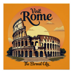 Colosseum Rome Vintage Design Perfect Poster