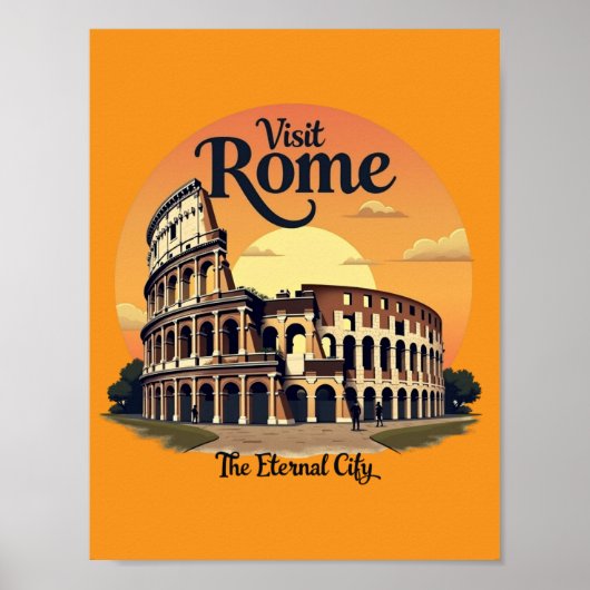 Colosseum Rome Vintage Design Poster (Voorkant)