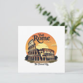 Colosseum Rome Vintage Reisontwerp Kaart (Staand voorkant)