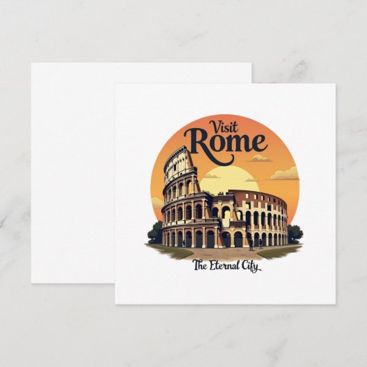 Colosseum Rome Vintage Travel Design Kaart (Voorkant / Achterkant)