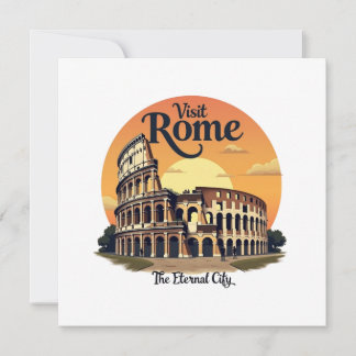 Colosseum Rome Vintage Travel Design Kaart