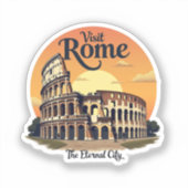Colosseum Rome Vintage Travel Design Sticker (Voorkant)