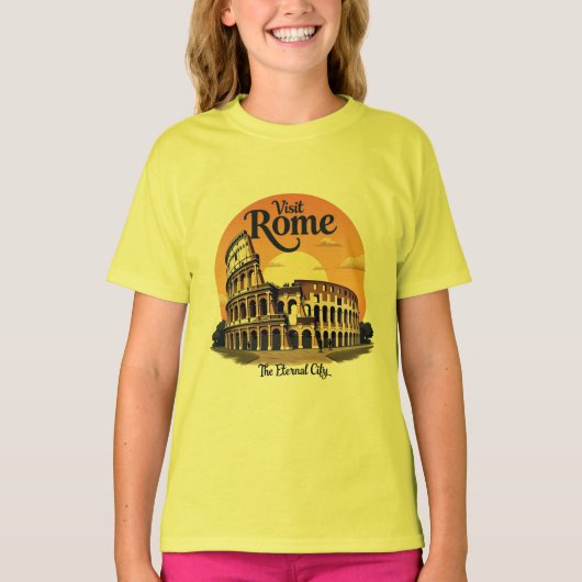Colosseum Rome Vintage Travel Design T-shirt (Voorkant)