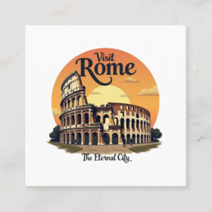 Colosseum Rome Vintage Travel Design Vierkante Visitekaartje