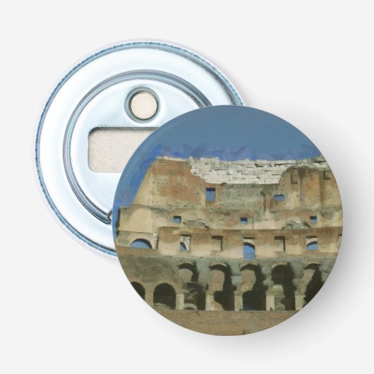 Colosseum schilderij, Rome Button Flesopener (Voorkant)