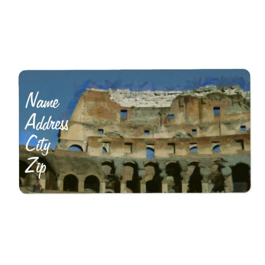 Colosseum schilderij, Rome Etiket (Voorkant)