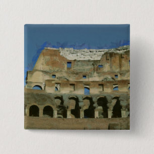 Colosseum schilderij, Rome Vierkante Button 5,1 Cm