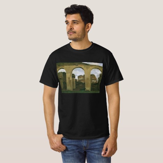 Colosseum Seen through the Arcades in Rome, Italië T-shirt (Voorkant volledig)