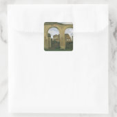 Colosseum Seen through the Arcades in Rome, Italië Vierkante Sticker (Tas)