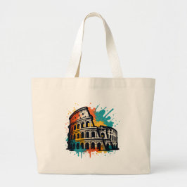 Colosseum Street Art – kleurrijk monument in Rome Grote Tote Bag