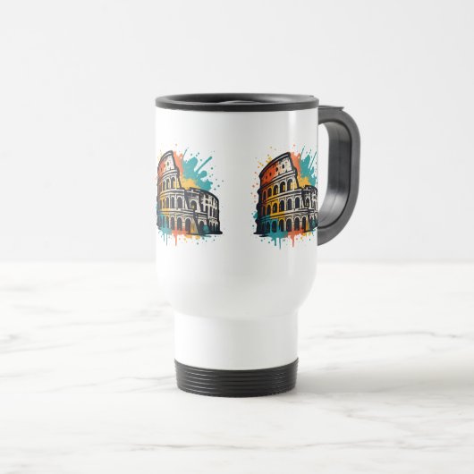 Colosseum Street Art – kleurrijk monument in Rome Reisbeker (Voorkant rechts)