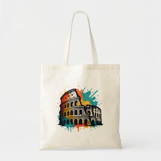 Colosseum Street Art – kleurrijk monument in Rome Tote Bag (Voorkant)